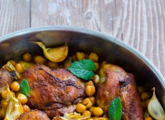 Pui cu naut si usturoi copt