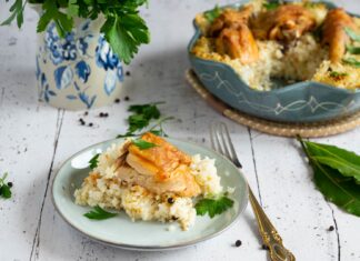 Pilaf cu pui la cuptor Pilaf cu pui